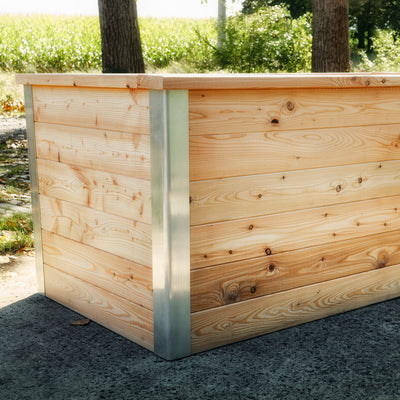 Premium+ Hochbeet aus massiver Lärche mit Aluminium-Ecken 150x100cm
