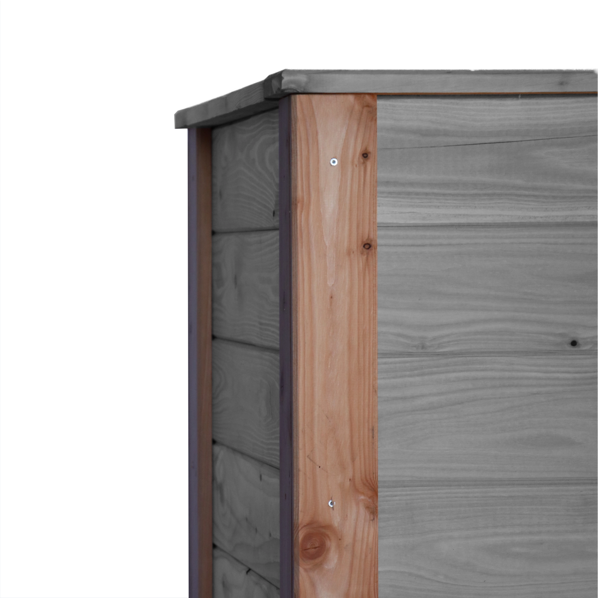 Verschraubte Leistenaufsätze seitlich an Hochbeet